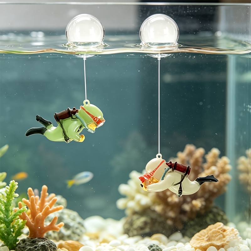 Aquarium Fish Ball - 수족관 레진 장식 미니 다이버 조각상