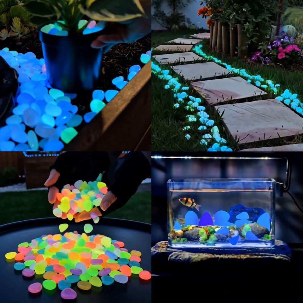 Aquarium Fish Glow In The Dark - 200/1000pcs 빛나는 돌 어둠 속에서 빛나는