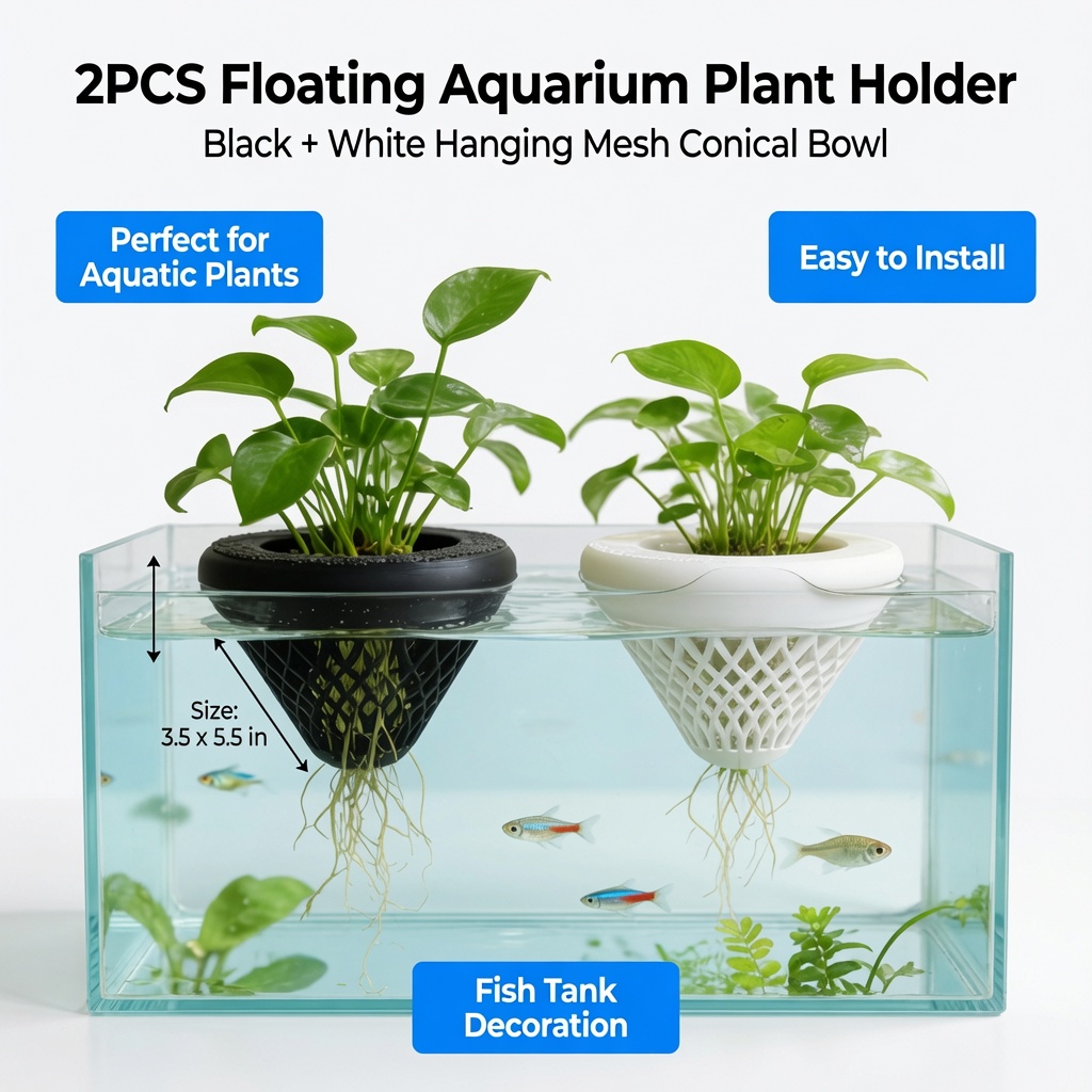 2PCS 플로팅 수족관 식물 홀더, 물고기 탱크용 걸이 - Aquarium Fish Escape 리뷰 및 가격