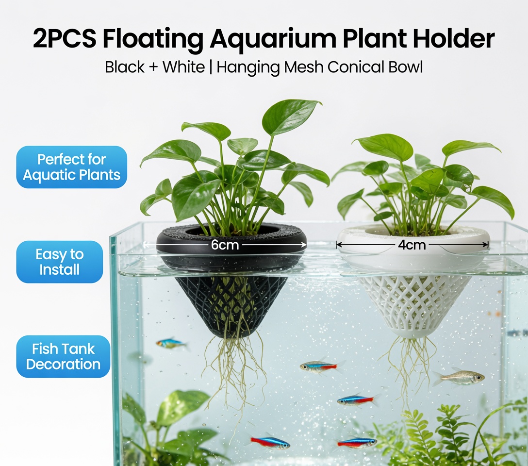 2PCS 플로팅 수족관 식물 홀더, 물고기 탱크용 걸이 - Aquarium Fish Escape 리뷰 및 가격