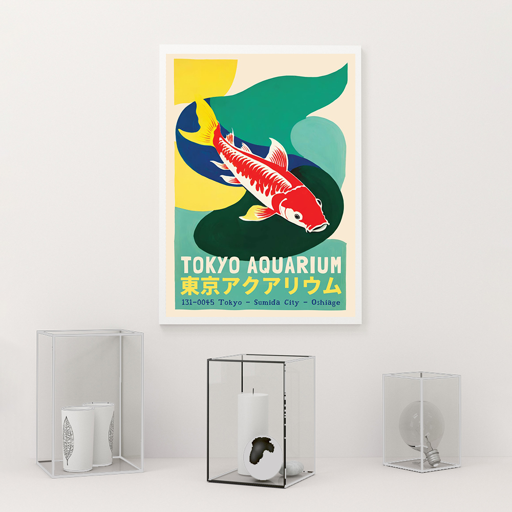 현대 도쿄 수족관 전시 포스터 일본식 인쇄 캔버스 회화 - Aquarium Fish Poster 리뷰 및 가격