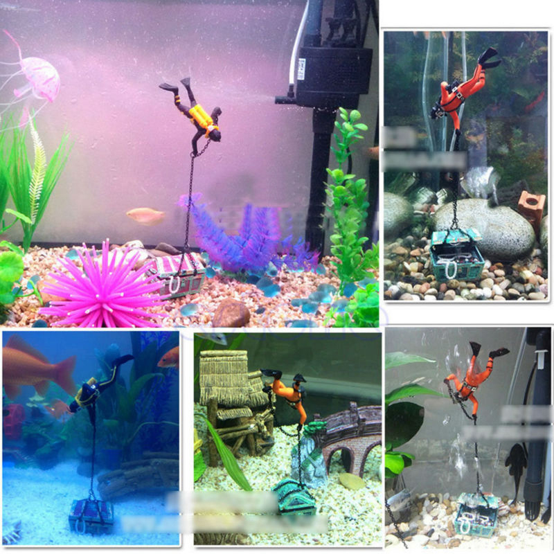 보물 잠수부 어항 장식품 월드 오브 탱크 다이버 헌터  - Aquarium Fish Price 리뷰 및 가격