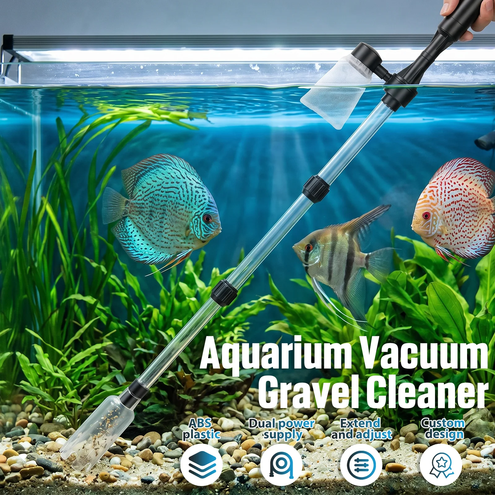 수족관 진공 자갈 청소기 3 in 1 어항 진공청소기  - Aquarium Fish Tank Cleaner 리뷰 및 가격