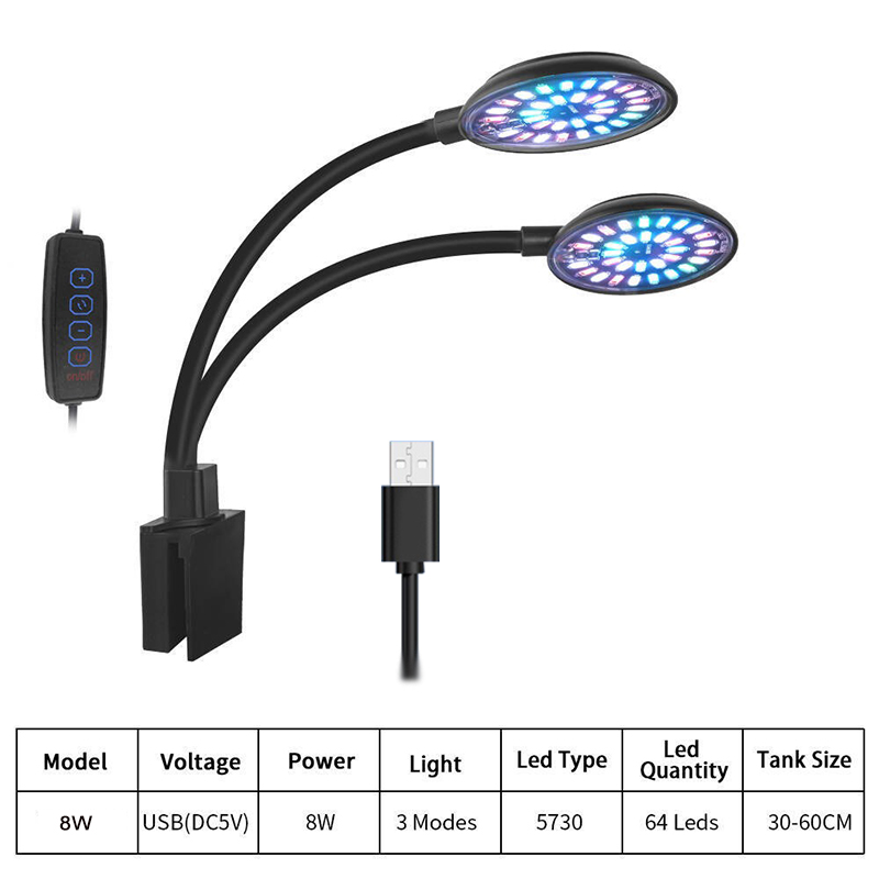 USB 수족관 LED 조명 물고기 탱크 클립 램프 전체 - Aquarium Fish Light Lamp 리뷰 및 가격