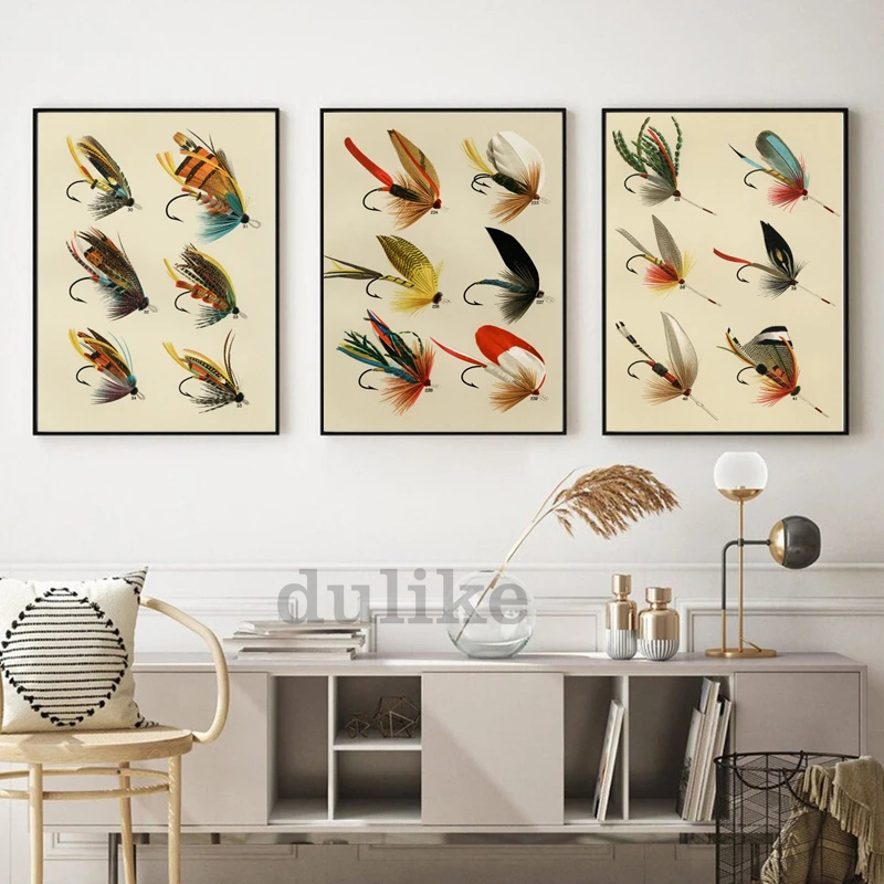 메리 마버리 빈티지 플라이 낚시 미끼 포스터, 송어 파 - Aquarium Fish Poster 리뷰 및 가격