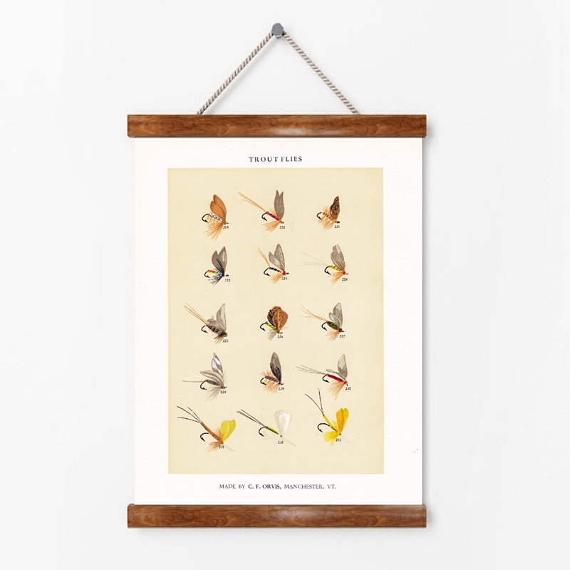 메리 마버리 빈티지 플라이 낚시 미끼 포스터, 송어 파 - Aquarium Fish Poster 리뷰 및 가격