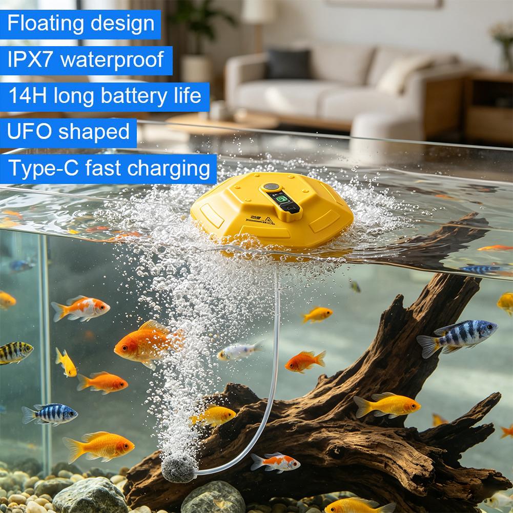 휴대용 수상 어항 산소 펌프, 3000mAh 충전식 에 - Aquarium Fish Escape 리뷰 및 가격