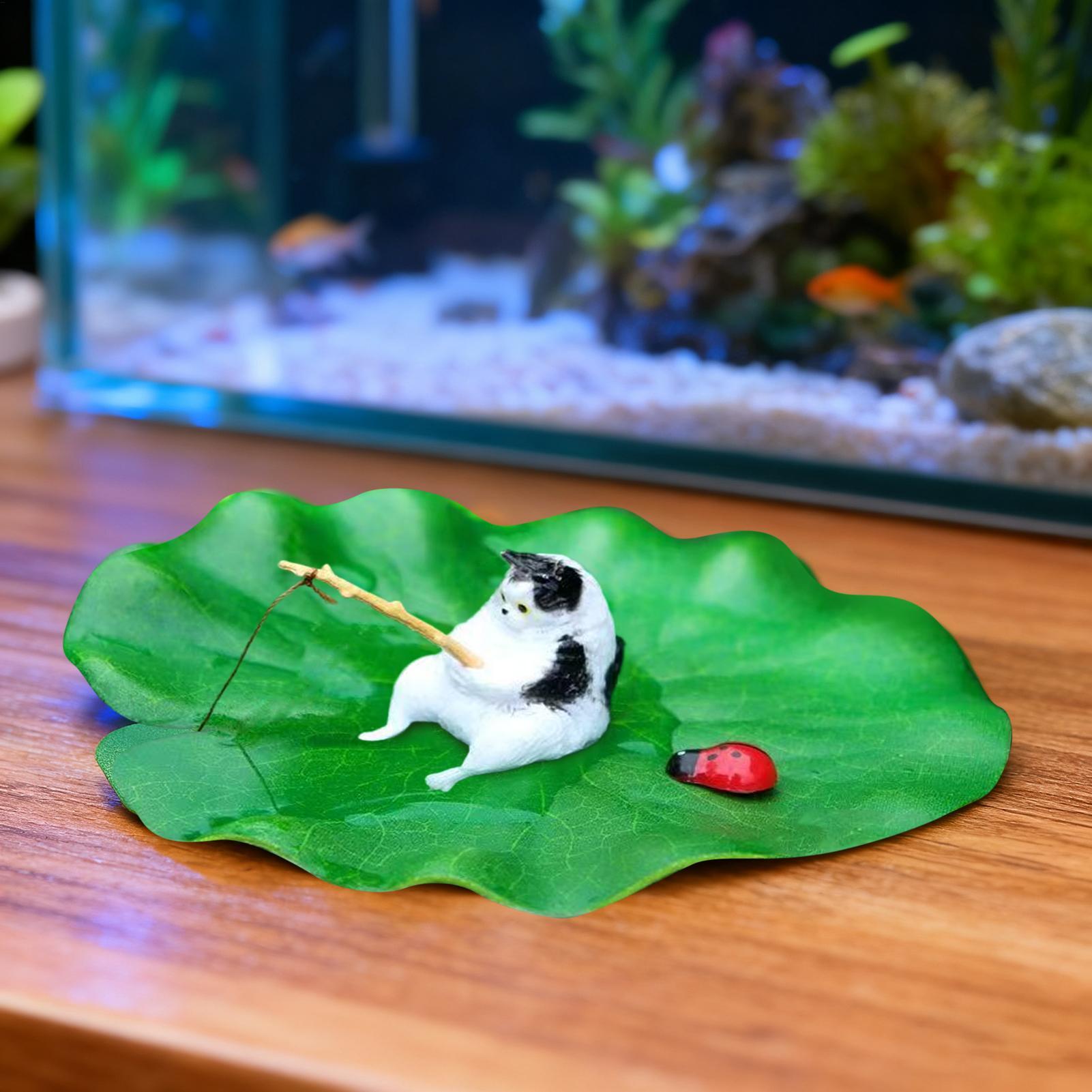 수족관 장식품 플로팅 캣 낚시 수족관 모델 장식 베타  - Aquarium Fish Escape 리뷰 및 가격