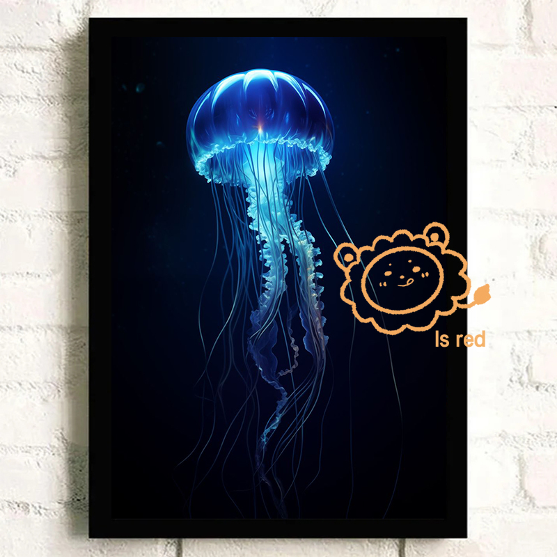 수중 우주 포스터 네온 문어 해파리 블루 해파리 캔버스 - Aquarium Fish Poster 리뷰 및 가격