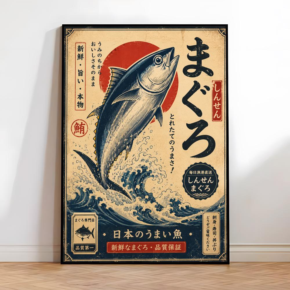 빈티지 일본어 물고기 스시 라미안 국수 서예 그림 방  - Aquarium Fish Poster 리뷰 및 가격
